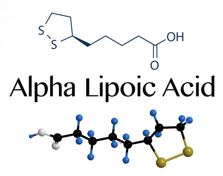 Image of Alpha Lipoic Acid chemical structure.