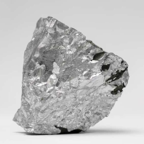 Image of shiny multi-faceted silvery crystalline rock.
