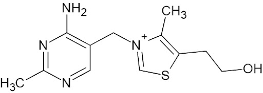 Image of Thiamine molecular structure.