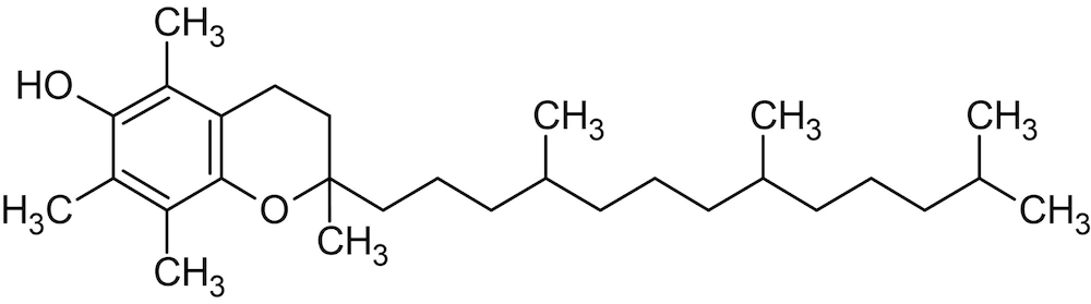 Image of Vitamin E molecular structure.
